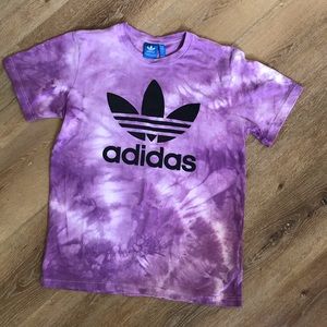 ADIDAS Custom Purple Tie Dye T-shirt New Medium